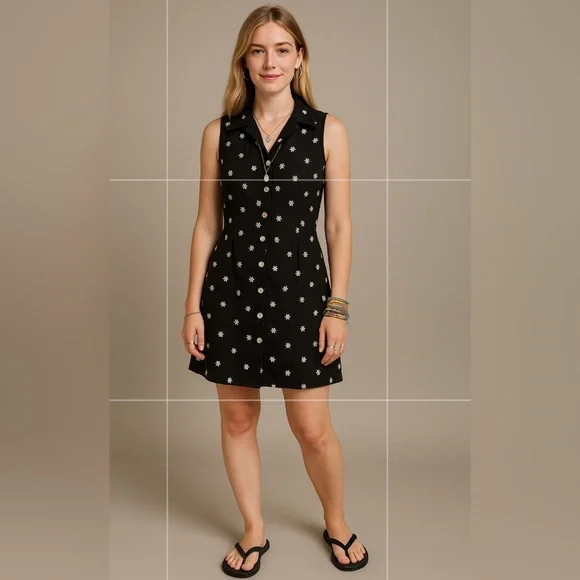Cynthia Rowley | Dresses | Vintage 9s Cynthia Rowley Black And White  Buttoned Tie Front Mini Dress | Poshmark